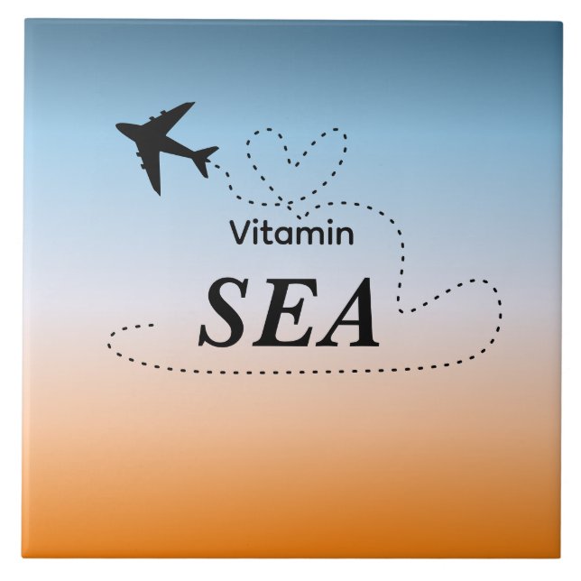 Vitamin Sea Orange Summer Color Airplane Tile (Front)