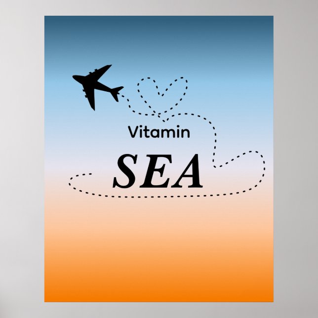 Vitamin Sea Orange Summer Colour Wall Art (Front)
