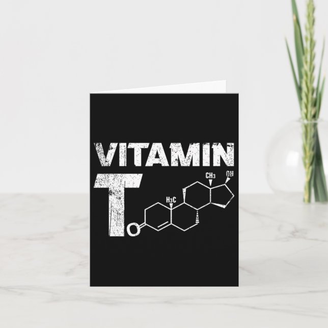 Vitamin T Testosteron Bodybuilding Gym Fitness Tra Card (Front)