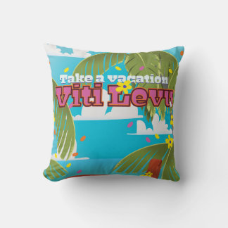 Viti Levu vacation travel poster. Cushion