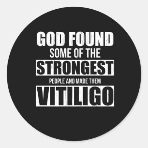 Vitiligo Awareness Positivity Warrior Classic Round Sticker