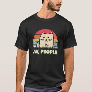 Vitnage black cat ew people meowy cat kitty T-Shirt