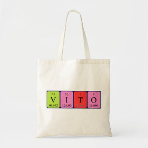 Vito periodic table name tote bag