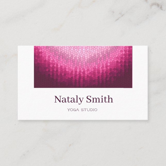 Vitrage pink gradient circle texture. business car business card (Front)