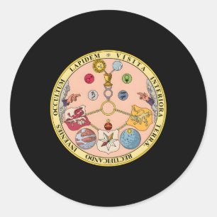 Vitriol Rosicrucian Secret Symbols Alchemy Classic Round Sticker