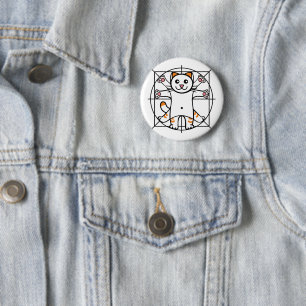 Vitruvian Cat 6 Cm Round Badge