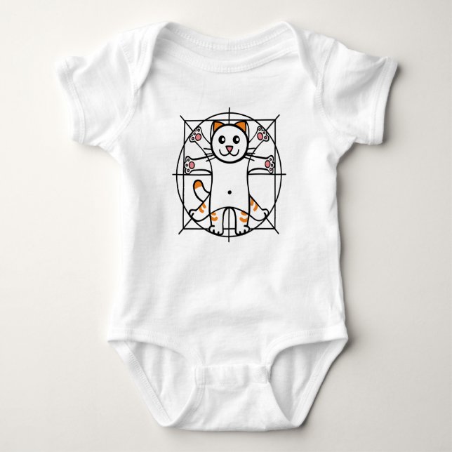 Vitruvian Cat Baby Bodysuit (Front)