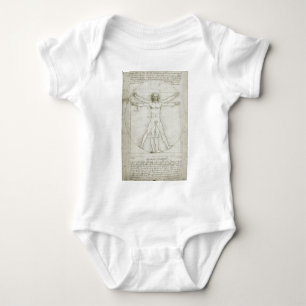 Vitruvian Man by Leonardo da Vinci Baby Bodysuit