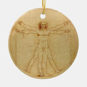 Vitruvian Man by Leonardo da Vinci Ceramic Tree Decoration
