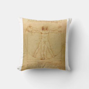 Vitruvian Man by Leonardo da Vinci Cushion