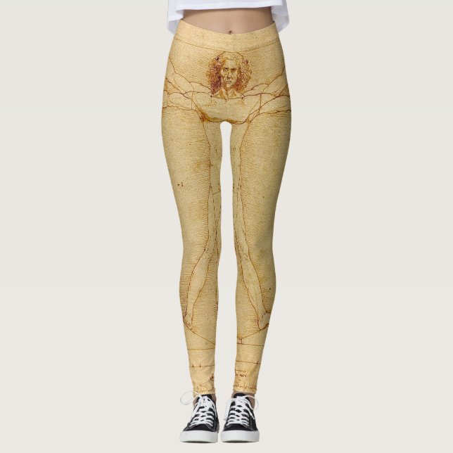 Vitruvian Man by Leonardo Da Vinci Leggings (Front)
