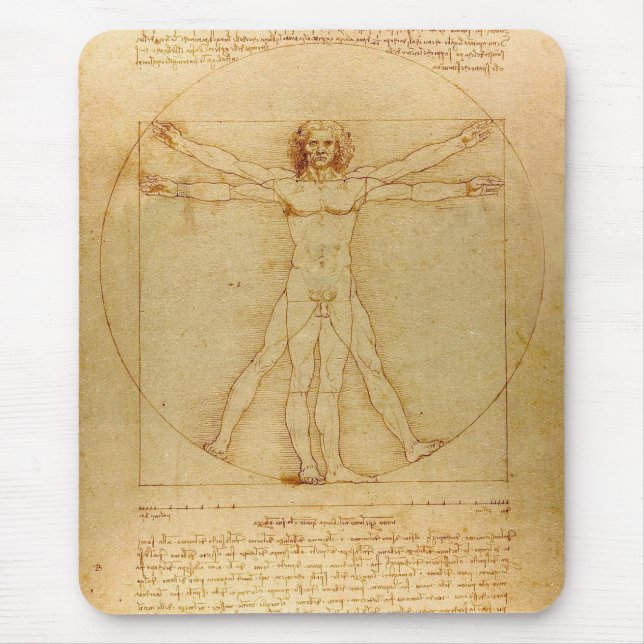 Vitruvian Man by Leonardo Da Vinci Mouse Mat (Front)