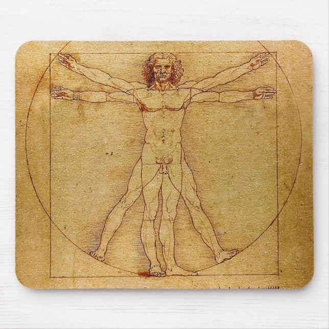 Vitruvian Man By Leonardo Da Vinci Mouse Mat (Front)