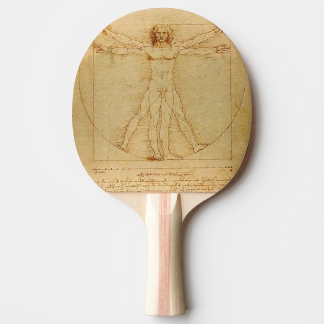 Vitruvian Man by Leonardo Da Vinci Ping Pong Paddle (Front)