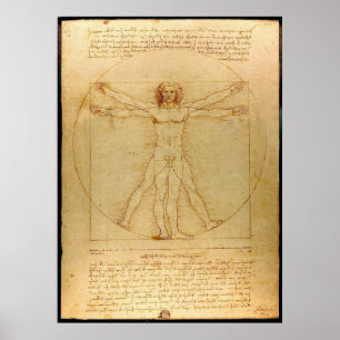 Vitruvian Man by Leonardo da Vinci Poster