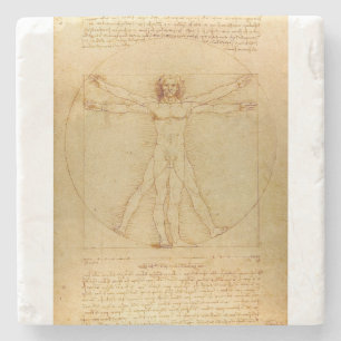 Vitruvian Man by Leonardo da Vinci Stone Coaster