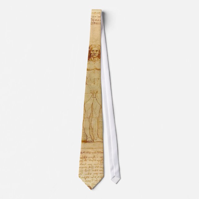 Vitruvian Man by Leonardo Da Vinci Tie (Front)
