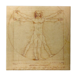 Vitruvian Man by Leonardo Da Vinci Tile