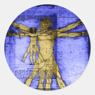 Vitruvian Man Classic Round Sticker
