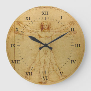 Vitruvian Man Large Clock