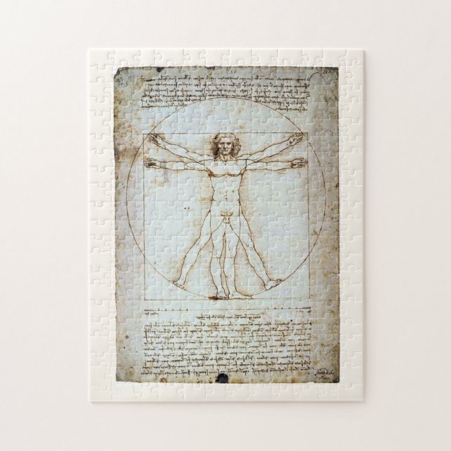 Vitruvian Man, Leonardo da Vinci, circa 1490. Jigsaw Puzzle (Vertical)
