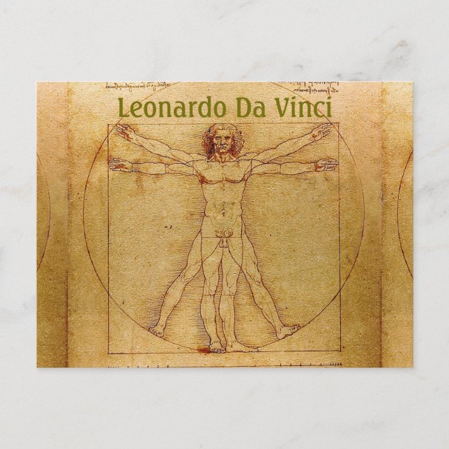 Vitruvian Man-Leonardo Da Vinci Postcard (Front)