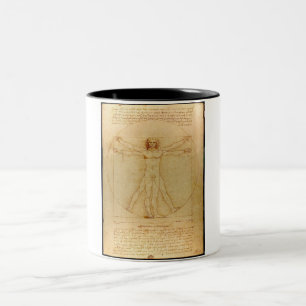 Vitruvian Man, Leonardo Da Vinci Two-Tone Coffee Mug