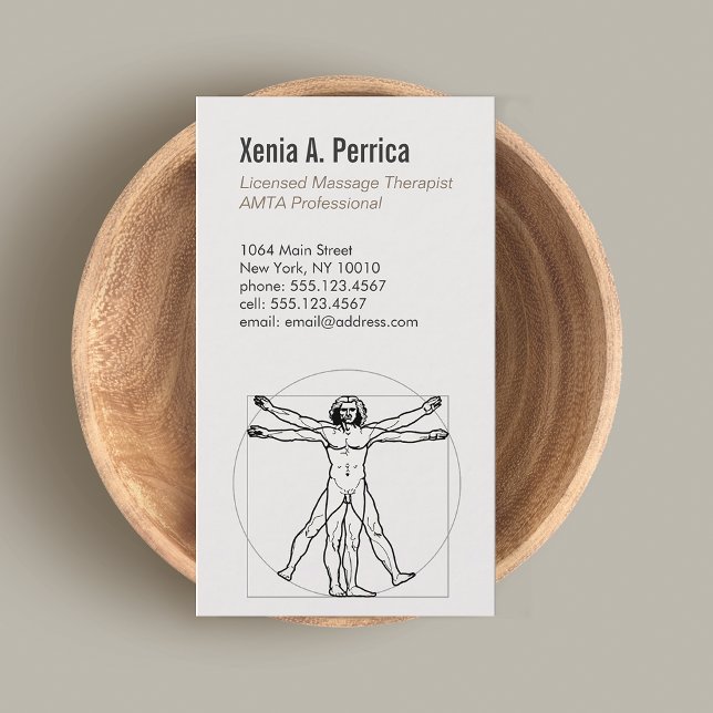 Vitruvian Man Sports Massage Therapist 1 Business Card (Creator Uploaded)