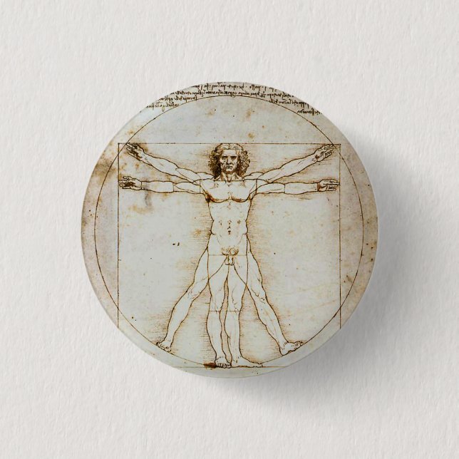 Vitruvian Man Tiny Button (Front)