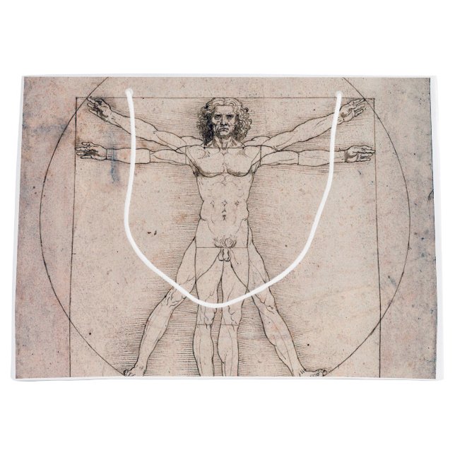 Vitruvian ManVitruvian Man, Leonardo da Vinci Large Gift Bag (Front)