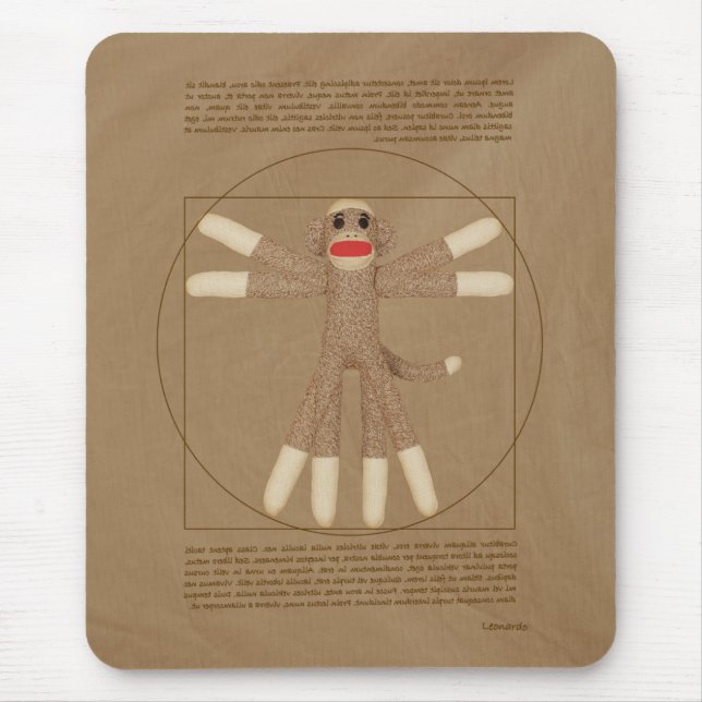 Vitruvian Monkey Mousepad (Front)