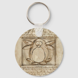 Vitruvian Penguin Key Ring