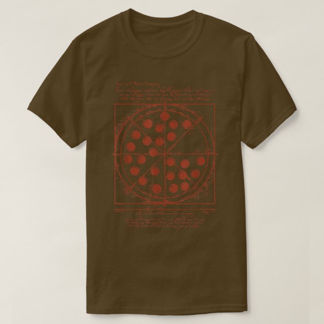 Vitruvian Pizza Tee Da Vinci Funny Movie Reference (Design Front)