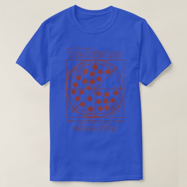 Vitruvian Pizza Tee Da Vinci Funny Movie Reference (Design Front)