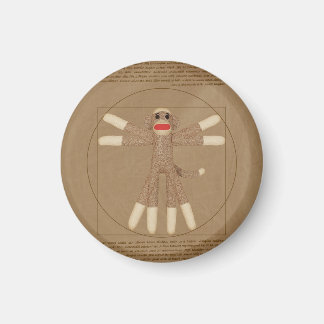 Vitruvian Sock Monkey Magnet (customisable)