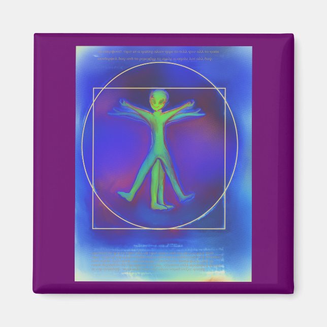 Vitruvian Space Alien magnet (Front)