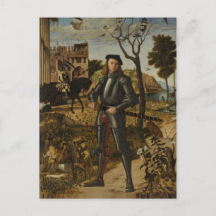 Vittore Carpaccio - Young Knight in a Landscape Postcard