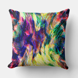 Vitual rough stained and notched in oily ink style cushion