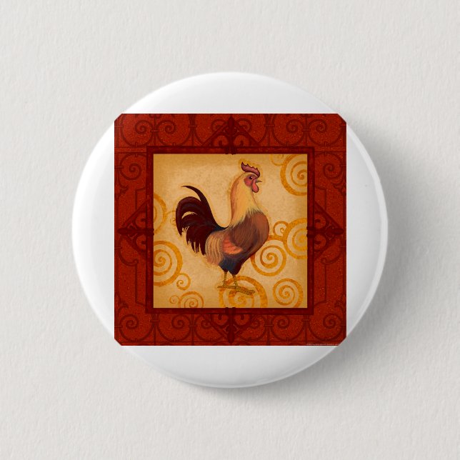 VIV53 Rooster 1.tif 6 Cm Round Badge (Front)