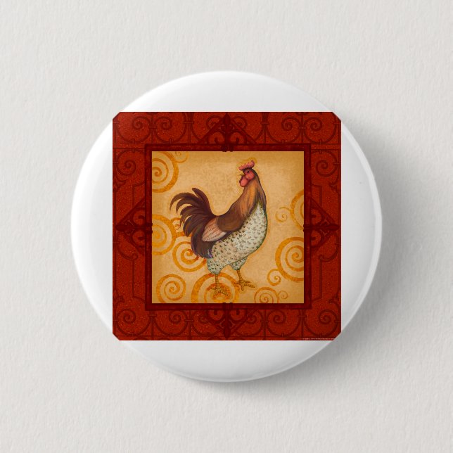 VIV56 Rooster 4.tif 6 Cm Round Badge (Front)