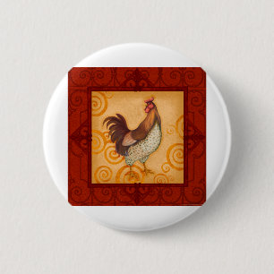 VIV56 Rooster 4.tif 6 Cm Round Badge