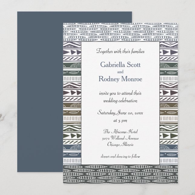 Viva Africa Wedding Invitation (Front/Back)
