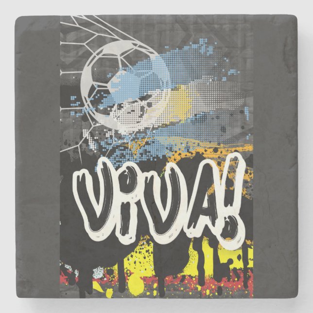 VIVA Argentina World Cup 2022 Messi Maradona  Stone Coaster (Front)