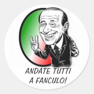 VIVA BERLUSCONI ! CLASSIC ROUND STICKER