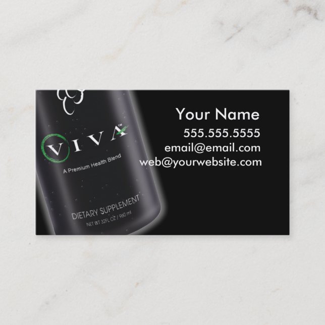 Viva Black Business Card - Dark (Front)