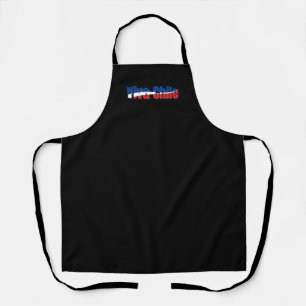 Viva Chile Patriotic Country Flag Typography Apron