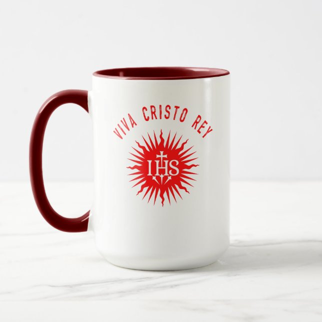 Viva Cristo Rey Catholic Cristeros Gift Mug (Left)