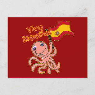 Viva Espana with Octopus Soccer Tshirt Postcard