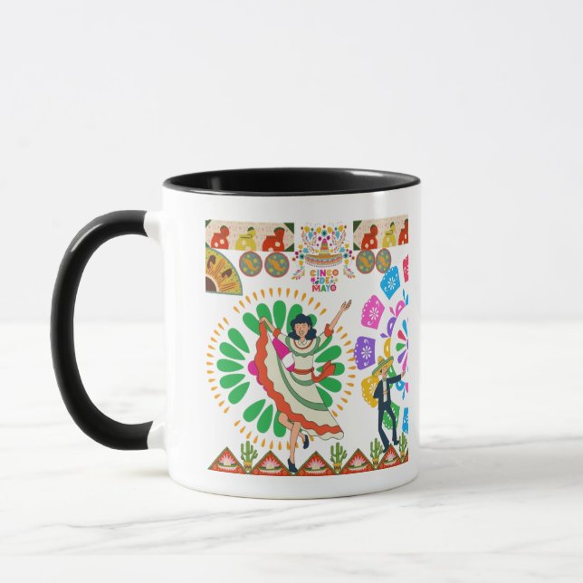 Viva Fiesta Dreams black & white Mug (Left)