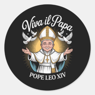 Viva Il Papa Pope Leo Xiv 1 Classic Round Sticker